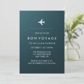 Bon Voyage Party met vliegtuig in Blue en Silver Kaart (Staand voorkant)