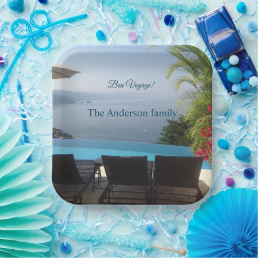 Bon voyage party seoreservaat foto papieren bordje (Feest)