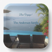 Bon voyage party seoreservaat foto papieren bordje (Voorkant)