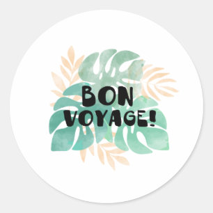 Bon voyage ronde sticker