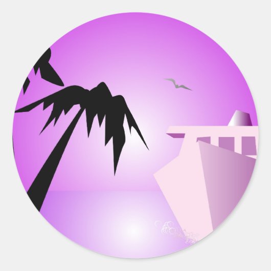 Bon Voyage Ronde Sticker (Voorkant)