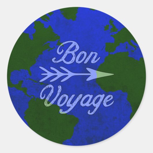 Bon Voyage Ronde Sticker (Voorkant)