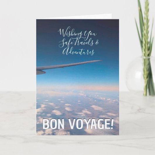 Bon Voyage! Safe Travels Wishes Window Seat Views Kaart (Voorkant)