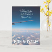 Bon Voyage! Safe Travels Wishes Window Seat Views Kaart (Gele Bloem)