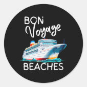 Bon Voyage Stranden Grafisch Cruiseschip Grafisch  Ronde Sticker (Voorkant)