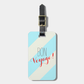 Bon Voyage Striped Bagagelabel