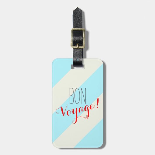 Bon Voyage Striped Bagagelabel (Voorkant verticaal)