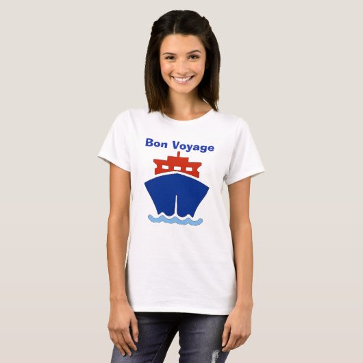 Bon Voyage, tekst toevoegen T-shirt (Voorkant volledig)