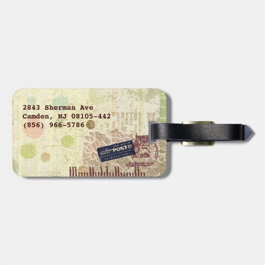 Bon Voyage Thumbelina  Ephemera Collage Bagagelabel (Achterkant horizontaal)