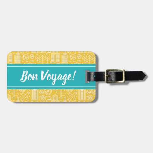 Bon Voyage Travel Bagagelabel (Voorkant horizontaal)