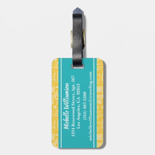 Bon Voyage Travel Bagagelabel (Achterkant verticaal)