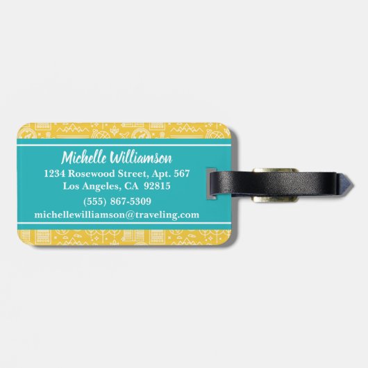 Bon Voyage Travel Bagagelabel (Achterkant horizontaal)