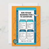 Bon Voyage travel party boarding pass Kaart (Voorkant)