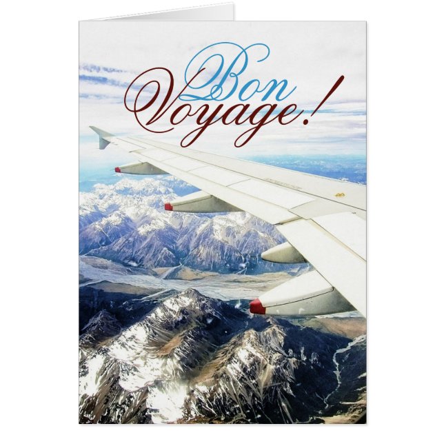 Bon Voyage Travel Snow Plane Template Card (Voorkant)