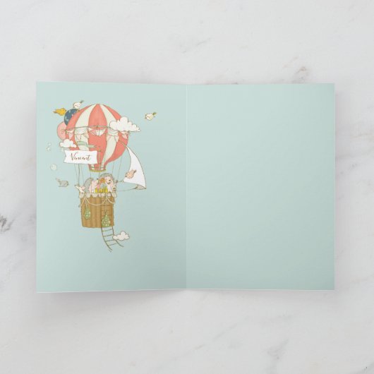 Bon Voyage vaarwel Afscheid Hete Luchtballon Kaart (Binnen)