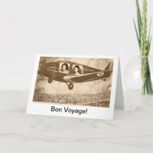 Bon Voyage vintage afbeelding wenskaart. Kaart