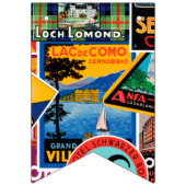 Bon Voyage Vintage Travel Labels Bunting Flags Vlaggetjes (Tweede vlag)