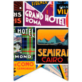 Bon Voyage Vintage Travel Labels Bunting Flags Vlaggetjes (Derde vlag)