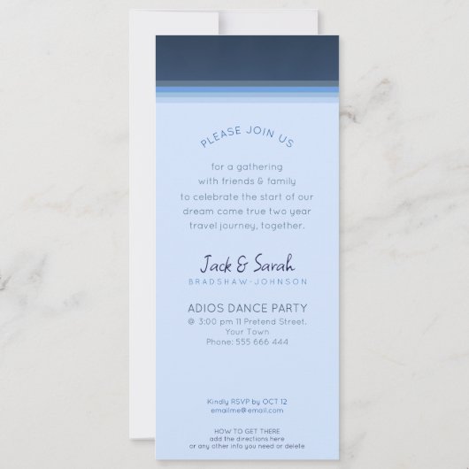 Bon Voyage We gaan overzee feest Kaart (Achterkant)