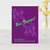 Bon Voyage Wensen in Paarse P4C Kaart (Gele Bloem)