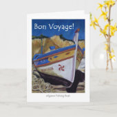 Bon Voyage Wenskaart - Portugees Vissende boot Kaart (Gele Bloem)