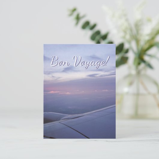 Bon Voyage Window Seat Briefkaart - Gepersonalisee (Staand voorkant)