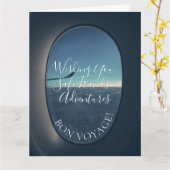 Bon Voyage! Window Seat Evening Sky Travels Wishes Kaart (Gele Bloem)
