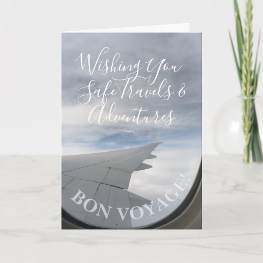 Bon Voyage! Window Seat Happy Travels Wishes Kaart (Voorkant)