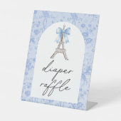 Bon Your Be Blue Toile Luier Raffle Reclamebord Met Voetstuk (Voorkant)