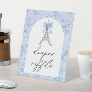 Bon Your Be Blue Toile Luier Raffle Reclamebord Met Voetstuk