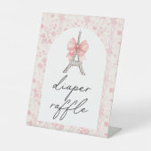 Bon Your Be Pink Toile Luier Raffle Reclamebord Met Voetstuk (Voorkant)
