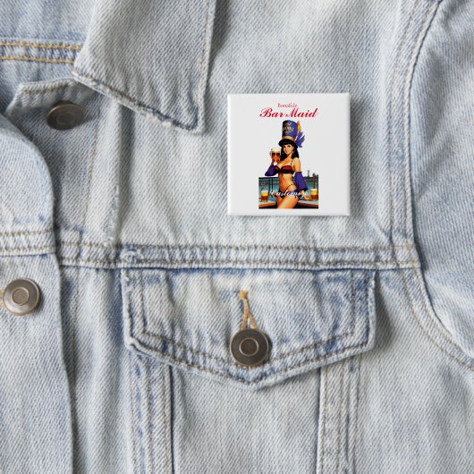 Bonafide Bar Maid Thunder_Cove Vierkante Button 5,1 Cm (In situ)