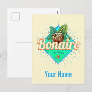 Bonaire Caraïbisch retro vakantie  eiland Feestdagenkaart
