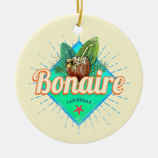 Bonaire Caraïbisch retro vakantie  eiland Keramisch Ornament (Voorkant)