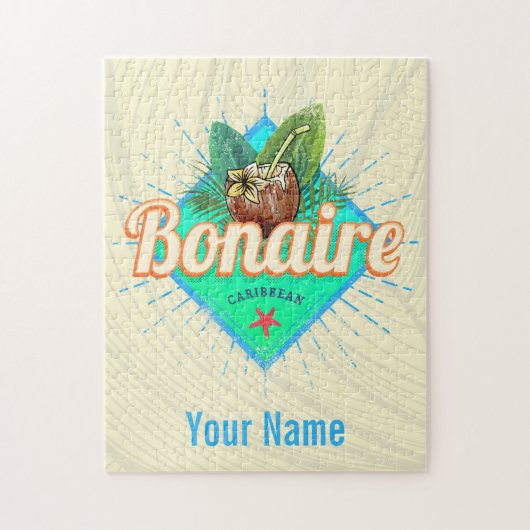 Bonaire Caraïbisch retro vakantie  eiland Legpuzzel (Verticaal)