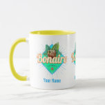 Bonaire Caraïbisch retro vakantie  eiland Mok<br><div class="desc">Bonaire in het caribisch gebied met een kokosnoot souvenir voor de vakantie op eilanden. Bonaire met retro-zeester in de Caraïben als souvenir voor strand en oceaan. Bonaire Lifestyle voor Backpackers en Caraïben Island Trip. Bonaire in het Caraïbisch eiland en kokosnoot souvenir. Bonaire retro-eilandontwerp voor het reizen van het caribisch gebied...</div>