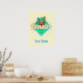 Bonaire Caraïbisch retro vakantie  eiland Poster (Keuken)