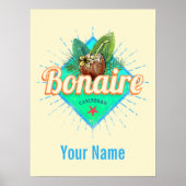 Bonaire Caraïbisch retro vakantie  eiland Poster (Voorkant)
