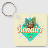 Bonaire Caraïbisch retro vakantie  eiland Sleutelhanger (Voorkant)