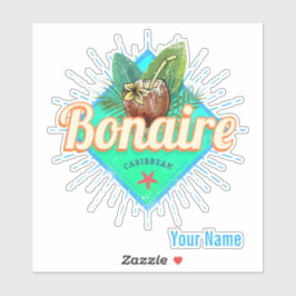 Bonaire Caraïbisch retro vakantie eiland Sticker
