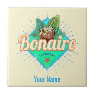Bonaire Caraïbisch retro vakantie eiland Tegeltje