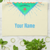 Bonaire Caraïbisch retro vakantie eiland Theedoek (Gevouwen)