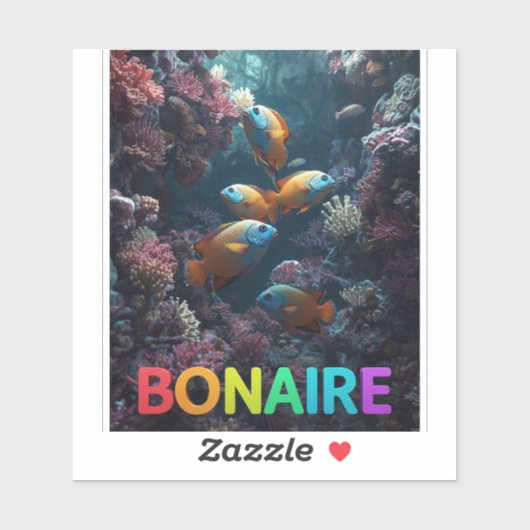 Bonaire coral reef sticker (Vel)