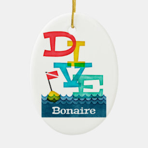 Bonaire Dive - Colorful Scuba Keramisch Ornament