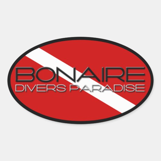 Bonaire Diver's Paradise Ovale Sticker (Voorkant)