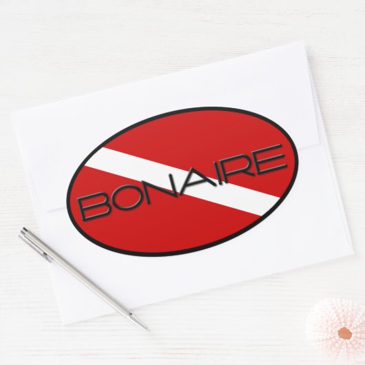 Bonaire duiker omlaag ovale sticker (Envelop)