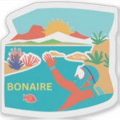 Bonaire duikgeluk sticker (Voorkant)