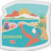 Bonaire duikgelukzaligheid sticker (Voorkant)