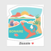 Bonaire duikgelukzaligheid sticker (Vel)