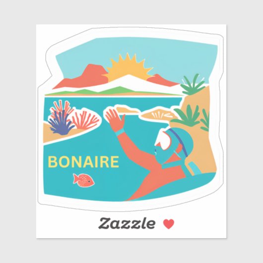 Bonaire duikgelukzaligheid sticker (Vel)